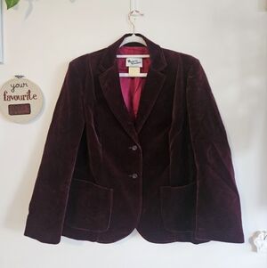 1960's Margorie Hamilton Purple Burgundy Velvet Blazer
